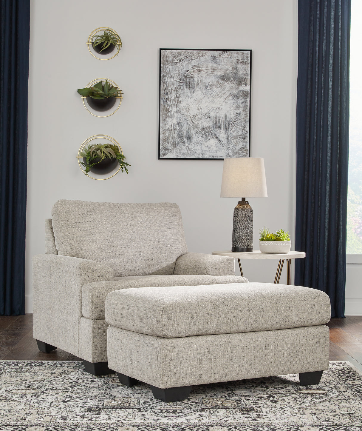Furniture City Houma - Ashley Furniture - Vayda Chair and Ottoman - Chair and Ottoman - 33104U2