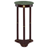 Furniture City Houma - Coaster - Edie Round Marble Top Accent Side Table Merlot - 3315