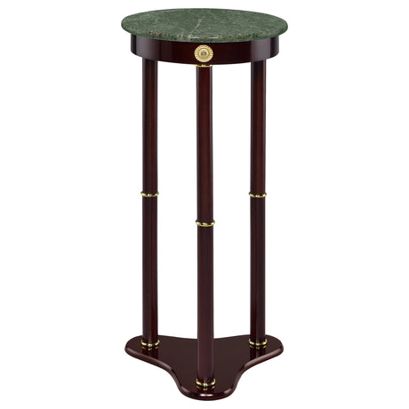 Furniture City Houma - Coaster - Edie Round Marble Top Accent Side Table Merlot - 3315
