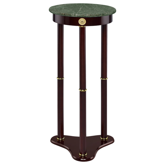 Furniture City Houma - Coaster - Edie Round Marble Top Accent Side Table Merlot - 3315