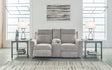 Furniture City Houma - Ashley Furniture - Barnsana Power Reclining Loveseat with Console - DBL REC PWR Loveseat w/Console / Ash - 3320196