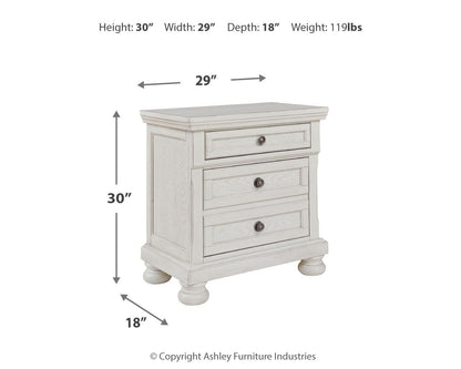 Robbinsdale - Two Drawer Night Stand - Antique White