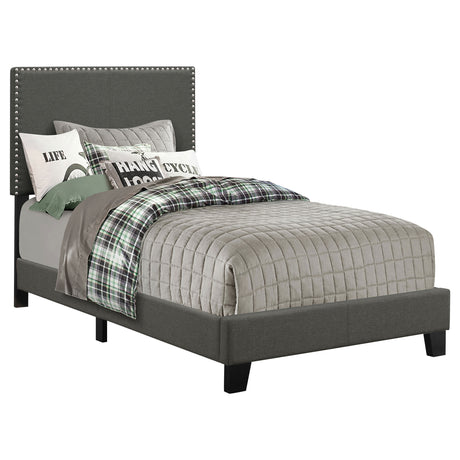 Furniture City Houma - Coaster - Boyd Upholstered Twin Panel Bed Charcoal - 350061T