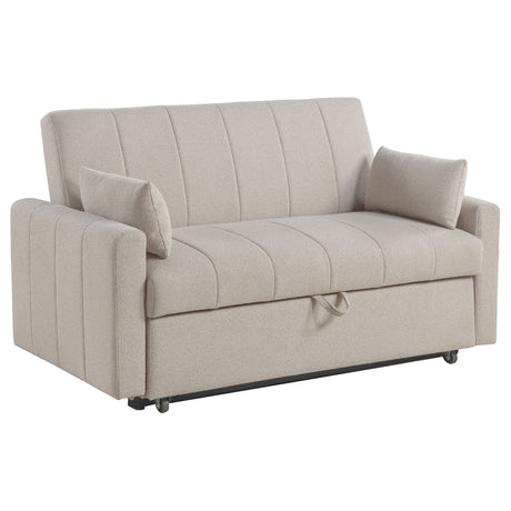 Furniture City Houma - Coaster - Portland Boucle Upholstered Sleeper Sofa Bed Latte - 350142