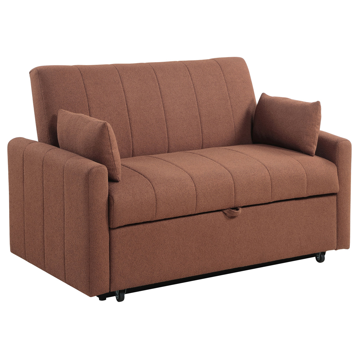 Furniture City Houma - Coaster - Portland Boucle Upholstered Sleeper Sofa Bed Copper - 350145