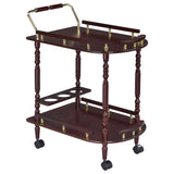Furniture City Houma - Coaster - Palmer 2-tier Rectangular Wood Bar Cart Merlot - 3512