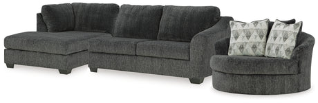 Furniture City Houma - Ashley Furniture - Biddeford 2-Piece Sectional and Oversized Swivel Accent Chair - 2-Piece Sectional and Oversized Swivel Accent Chair - 35504U2