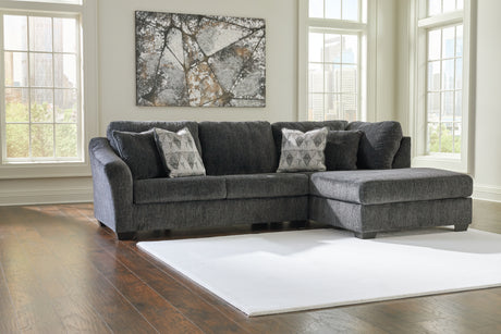 Furniture City Houma - Ashley Furniture - Biddeford 2-Piece Sectional with Chaise - LAF 2-Piece Sectional with Chaise / Shadow - 35504S2