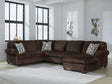 Furniture City Houma - Ashley Furniture - Kimlee 3-Piece Sectional with Chaise - LAF 3-Piece Sectional with Chaise / Chocolate - PC35603S2