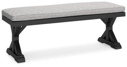 Beachcroft - Bench With Cushion - Black / Light Gray