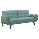 Furniture City Houma - Coaster - Caufield Upholstered Convertible Sofa Bed Turquoise Blue - 360097