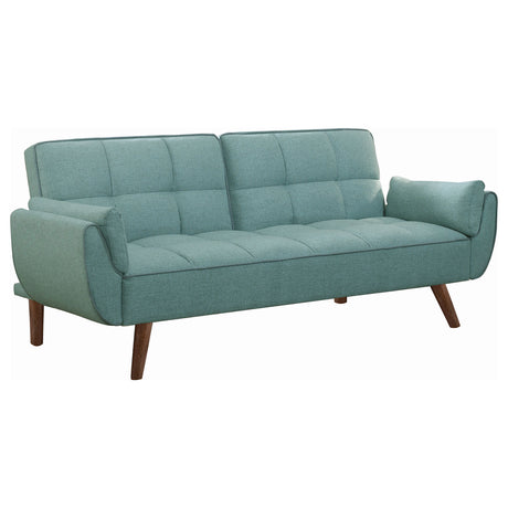Furniture City Houma - Coaster - Caufield Upholstered Convertible Sofa Bed Turquoise Blue - 360097