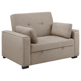 Furniture City Houma - Coaster - Edith Upholstered Convertible Sleeper Sofa Bed Beige - 360146