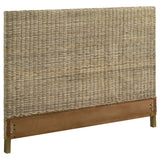 Furniture City Houma - Coaster - Zyla Woven Rattan California King Panel Headboard Kubu Grey - 360181KWB1