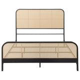 Lanewood Open Cane Webbing Metal Queen Bed Black
