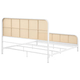 Lanewood Open Cane Webbing Metal Eastern King Bed White