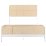 Lanewood Open Cane Webbing Metal Queen Bed White