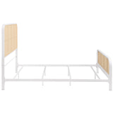 Lanewood Open Cane Webbing Metal Queen Bed White
