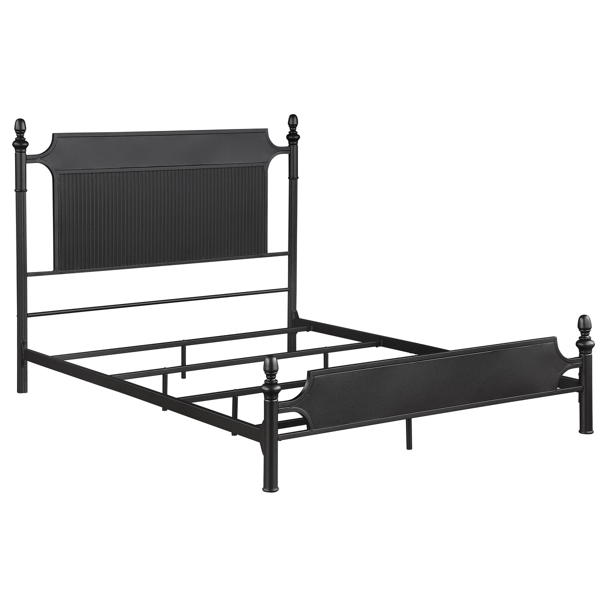 Furniture City Houma - Coaster - Cameron 51-inch Metal Queen Panel Bed Black - 360321Q
