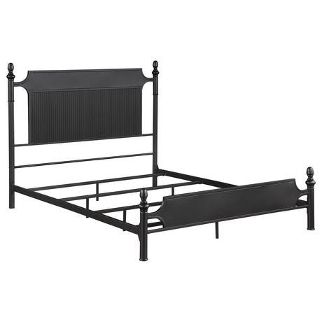 Furniture City Houma - Coaster - Cameron 51-inch Metal Queen Panel Bed Black - 360321Q