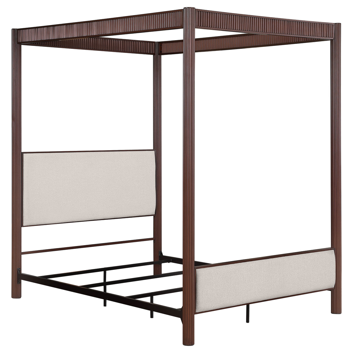 Furniture City Houma - Coaster - Zimmerlee 89-inch Metal Queen Canopy Bed Rust Brown - 360331Q