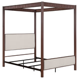 Furniture City Houma - Coaster - Zimmerlee 89-inch Metal Queen Canopy Bed Rust Brown - 360331Q