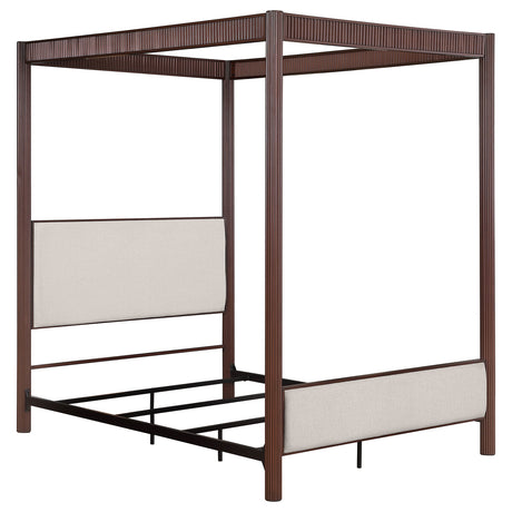 Furniture City Houma - Coaster - Zimmerlee 89-inch Metal Queen Canopy Bed Rust Brown - 360331Q