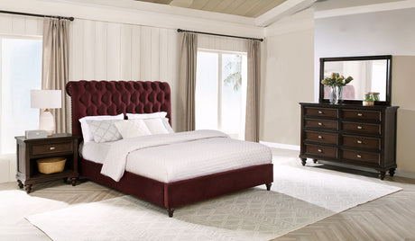 Furniture City Houma - Coaster - Devon 4-piece Full Bedroom Set Wine Red and Dark Oak - 360341F-S4