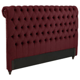Furniture City Houma - Coaster - Devon 57-inch Upholstered Eastern King Headboard Wine Red - 360341KEB1