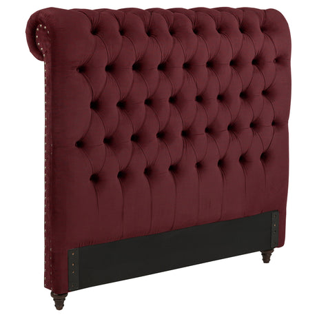 Furniture City Houma - Coaster - Devon 57-inch Upholstered Queen Headboard Wine Red - 360341QB1