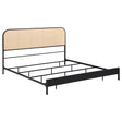 Furniture City Houma - Coaster - Amherst Radio Weave Rattan Metal Eastern King Bed Black - 360351KE