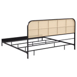Amherst Radio Weave Rattan Metal Eastern King Bed Black