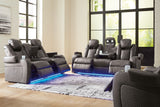Furniture City Houma - Ashley Furniture - Fyne-Dyme Power Reclining Sofa, Loveseat and Recliner - Power Reclining Sofa, Loveseat and Recliner / Shadow - 36602U2