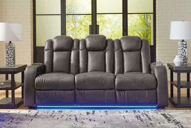 Furniture City Houma - Ashley Furniture - Fyne-Dyme Power Reclining Sofa - PWR REC Sofa with ADJ Headrest / Shadow - 3660215