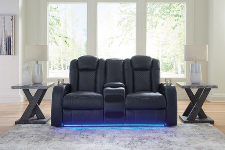 Furniture City Houma - Ashley Furniture - Fyne-Dyme Power Reclining Loveseat with Console - PWR REC Loveseat/CON/ADJ HDRST - 3660318