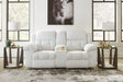 Furniture City Houma - Ashley Furniture - Frohn Reclining Loveseat with Console - DBL Rec Loveseat w/Console / Snow - 3740594