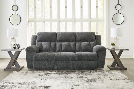 Furniture City Houma - Ashley Furniture - Frohn Reclining Sofa - Reclining Sofa / Graphite - 3740688