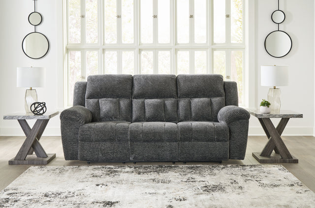 Furniture City Houma - Ashley Furniture - Frohn Reclining Sofa - Reclining Sofa / Graphite - 3740688