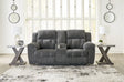 Furniture City Houma - Ashley Furniture - Frohn Reclining Loveseat with Console - DBL Rec Loveseat w/Console - 3740694