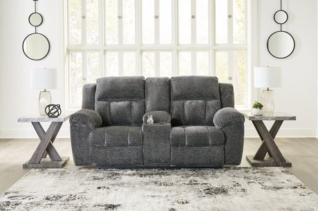 Furniture City Houma - Ashley Furniture - Frohn Reclining Loveseat with Console - DBL Rec Loveseat w/Console - 3740694