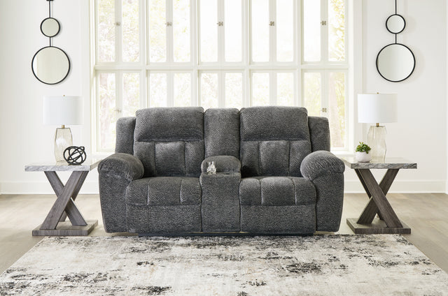 Furniture City Houma - Ashley Furniture - Frohn Reclining Loveseat with Console - DBL Rec Loveseat w/Console - 3740694