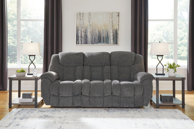 Furniture City Houma - Ashley Furniture - Foreside Reclining Sofa - Reclining Sofa / Charcoal - 3810488
