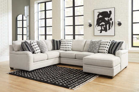 Furniture City Houma - Ashley Furniture - Huntsworth 4-Piece Sectional with Chaise - 4-Piece Sectional with Chaise / Dove Gray - 39702S4