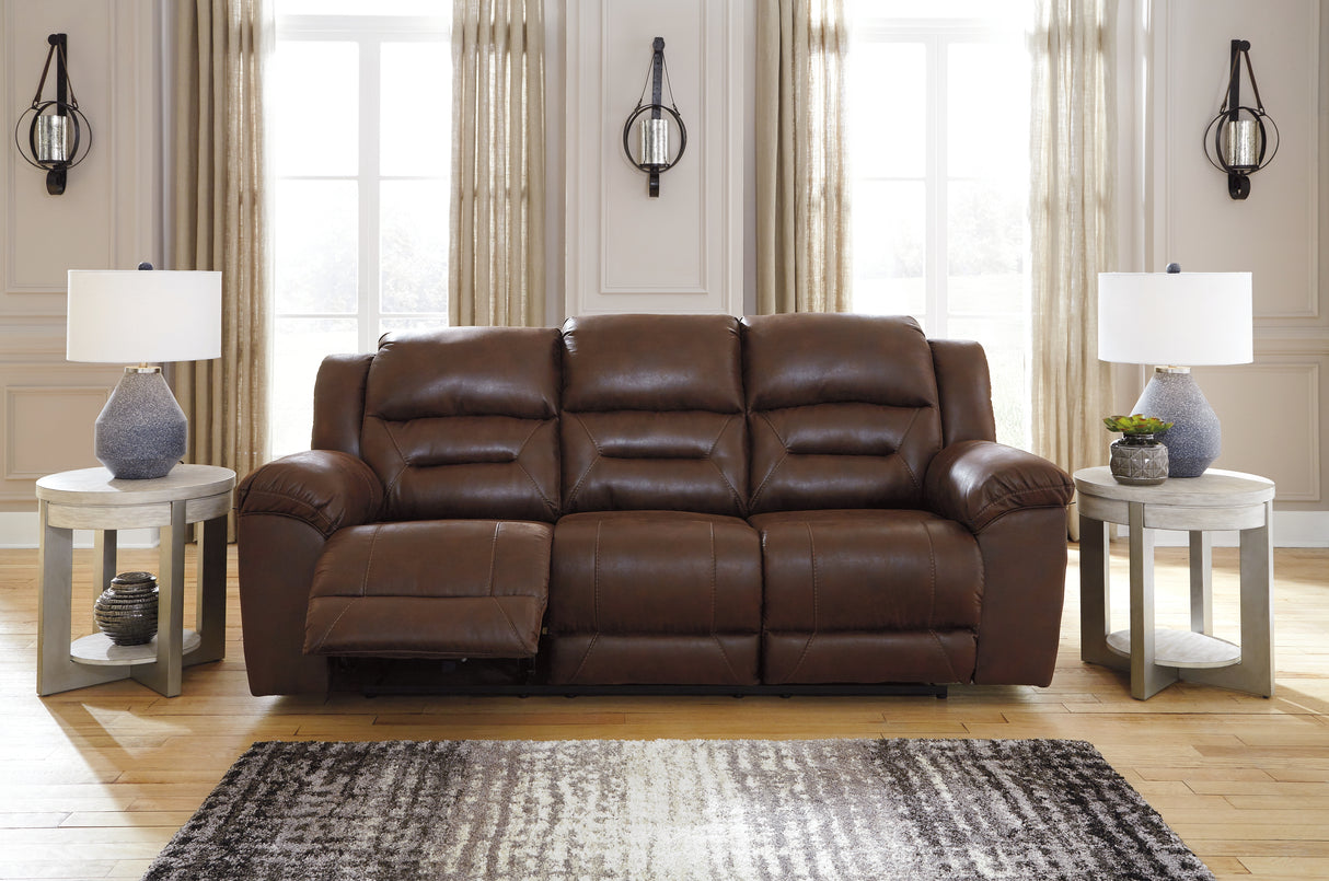 Furniture City Houma - Ashley Furniture - Stoneland Living Room - Reclining Sofa / Chocolate - 3990488