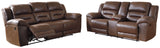Furniture City Houma - Ashley Furniture - Stoneland Reclining Sofa and Loveseat - Reclining Sofa and Loveseat / Chocolate - 39904U1
