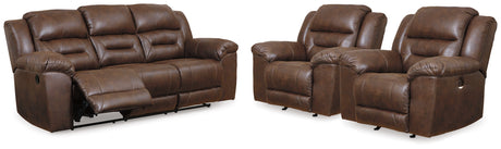 Furniture City Houma - Ashley Furniture - Stoneland Reclining Sofa and 2 Power Recliners - Reclining Sofa and 2 Power Recliners - 39904U6