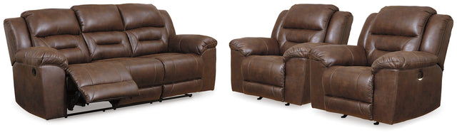 Furniture City Houma - Ashley Furniture - Stoneland Reclining Sofa and 2 Power Recliners - Reclining Sofa and 2 Power Recliners - 39904U6