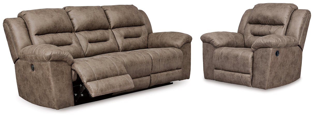 Furniture City Houma - Ashley Furniture - Stoneland Power Reclining Sofa and Manual Recliner - Power Reclining Sofa and Manual Recliner - 39905U12