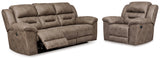 Stoneland Power Reclining Sofa and Manual Recliner