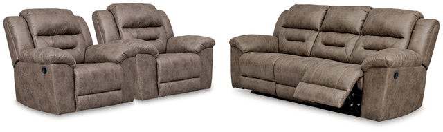 Furniture City Houma - Ashley Furniture - Stoneland Reclining Sofa and 2 Recliners - Reclining Sofa and 2 Recliners - 39905U8